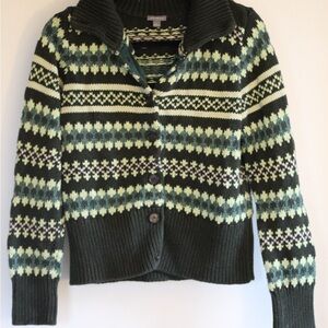 Vintage green patterned sweater 100% cotton